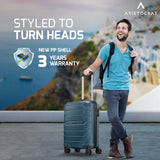 Aristocrat Liberty Cabin (Carry-On) Trolley Bag, 58Cm | Combination Lock | 8 Wheels | 3 Years International Warranty | Spanish Blue