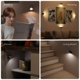 Xech Rechargeable Magnetic Wall Light | Stick-On or Screw Mount | Touch Control LED Lamp | 3 Brightness Levels | USB-C Warm White Light | Rotatable Detachable Head (Magmount) (Black)