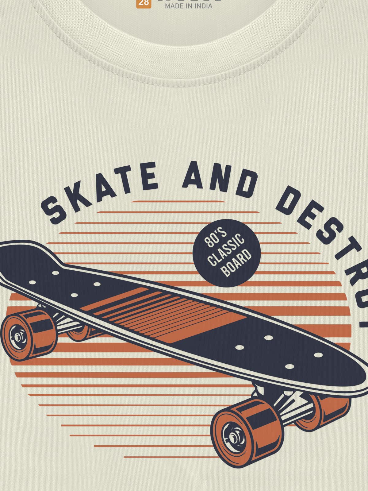 HELLCAT Trendy Typographic Printed Cotton Blend Half Sleeve T-Shirt for Boys - Pack of 5 / Navy Blue & Burgundy & Beige & Saffron & Turquoise Blue / 3-4 Years, Regular Fit