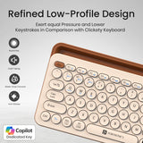 Portronics Bubble 3.0 Wireless Keyboard with Bluetooth + 2.4 GHz USB Receiver, Rechargeable Battery, Dual Height Adjustment, Multimedia Hotkeys with Numpad, for Laptop, PC, Smartphone, Tablet(Beige)