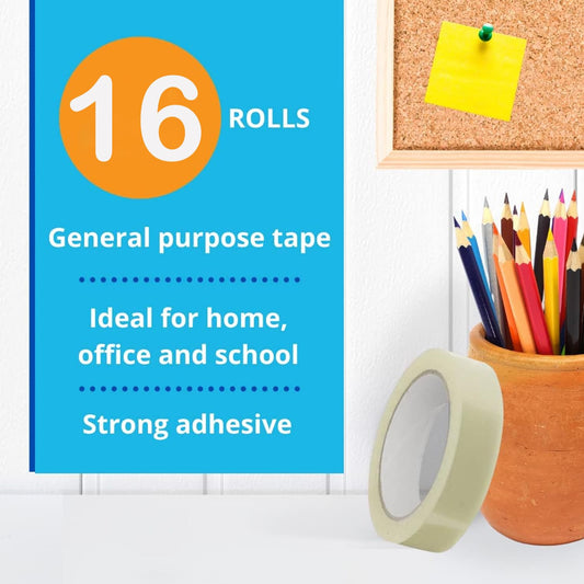 AIPL BOPP Packaging Clear Tape - 18MM x 65 Meter| Pack of 16 | for Packaging, Decorating and DIY works