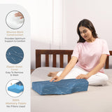 MY ARMOR Cool Gel Cervical Pillow for Neck Pain and Shoulder Pain, Spondylitis Neck, Orthopedic Memory Foam Pillow, Sleeping Contour Support, Regular Size - 18.5 x 11 x 3.5 Inches, Blue Checks Cover