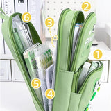 Supreme Deals Umadiya® Panda Pencil Case 6 Layer with 3 Compartment Cute Aesthetic Pencil Case for Boys & Girls Large Capacity Pencil Pouch for School Kids (Black Panda Pencil CASE)