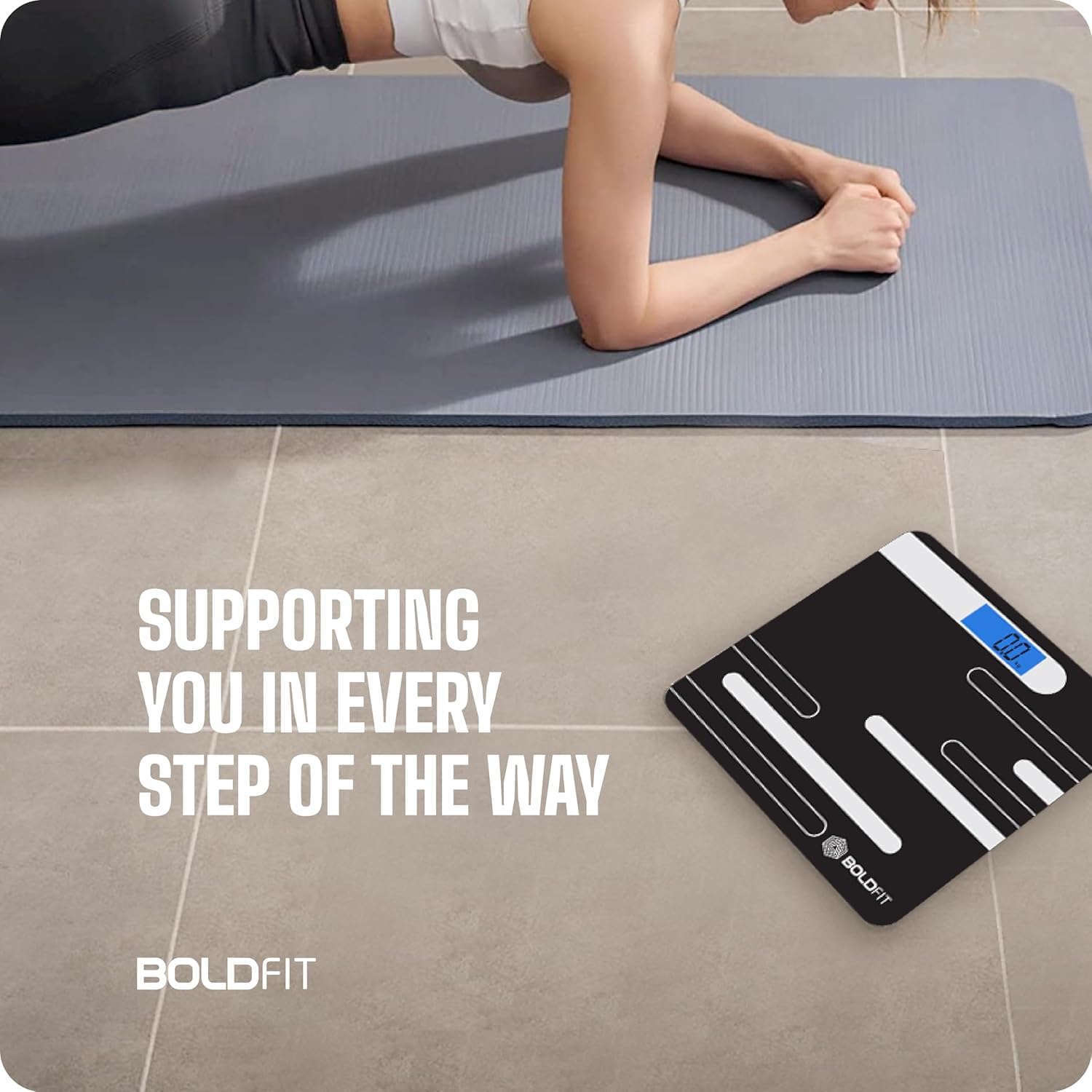 Boldfit Weight Machine for Home Digital Weighing Machine for Human Body with LCD Display Max Weight Capacity 180Kgs (Batteries Not Included) – Bathroom Scale for Home