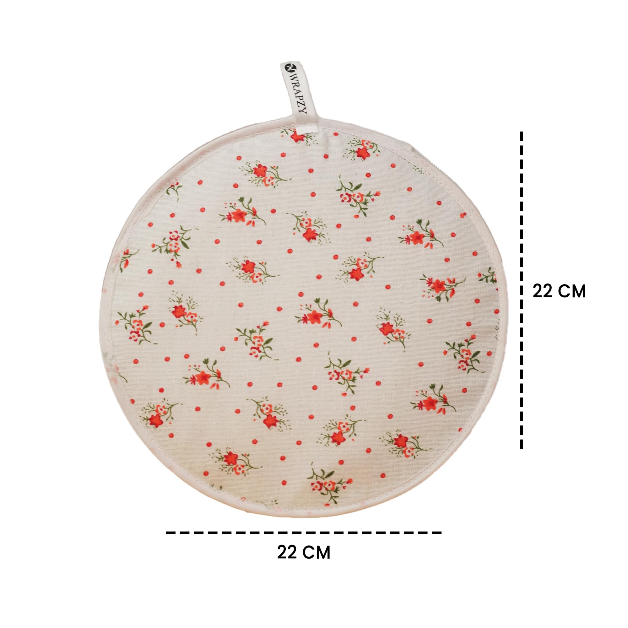 Wrapzy Insulated Roti Cover with Zip – Premium Chapati Cloth Bag for Hot Fresh Roti | Roti Insulation Bag | Chapati Cover Cloth for Casserole | Roti Pouch for Kitchen (Pack of 2)