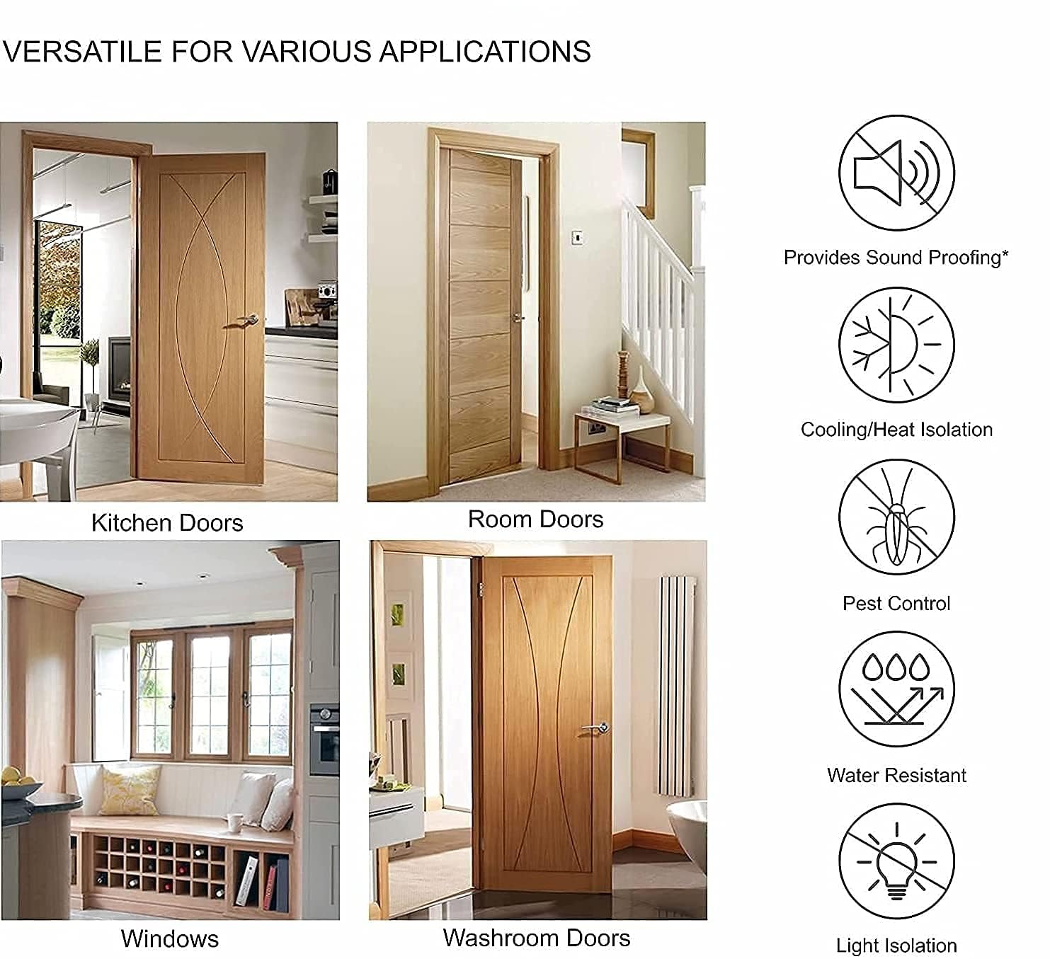 VOOY Door Bottom Sealing Strip Guard for Home | (39 inches, Pack of 3) | Door Stoppers | Door Seal | Door Closers | Sound-Proof Reduce Noise Energy Saving Weather Stripping | Waterproof (Brown/Black)