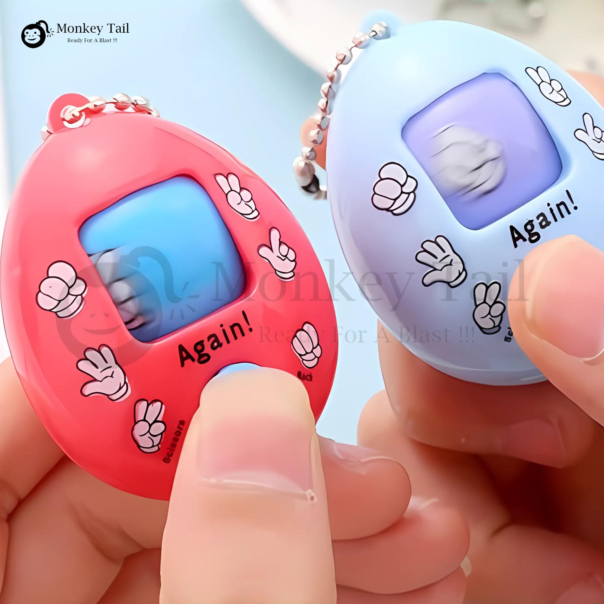 MONKEYTAIL 10 Pcs Rock Paper Scissors Game Key Chains - Birthday Return Gift