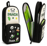 Supreme Deals Umadiya® Panda Pencil Case 6 Layer with 3 Compartment Cute Aesthetic Pencil Case for Boys & Girls Large Capacity Pencil Pouch for School Kids (Black Panda Pencil CASE)