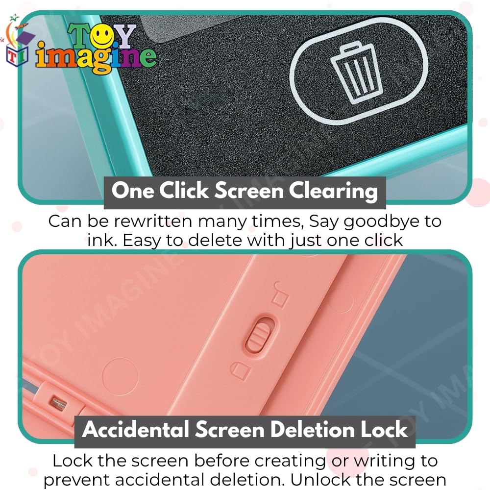 Toy Imagine 2-in-1 Pencil Case with LCD Writing Pad for Kids – Reusable Digital Drawing Slate & Stationery Box | Doodle & Scribble Gift for Boys & Girls (Pack of 1, Color May Vary)