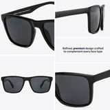 Vincent Chase By Lenskart | Black Full Rim Square | Polarised Stylish Sunglasses | 100% UV Proctected | For Men & Women (Medium, VC S13973)