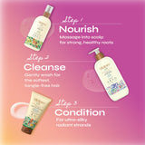 Tikitoro Kids Conditioning Shampoo for 4-10 years | pH 5.5 & Allergen-Free | Moringa, Rice Protein, Sacred Lotus Extract | No Parabens or Sulfates | 100% Vegan (300ml x 1)