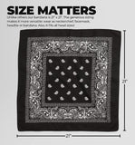 DIKHAWA Unisex Soft Breathable Cotton Paisley Printed Cowboy Bandanas,Headband,Scarf (BLACK,WHITE,NAVY,BURGUNDY_50CM X 50CM_Pack of 4)