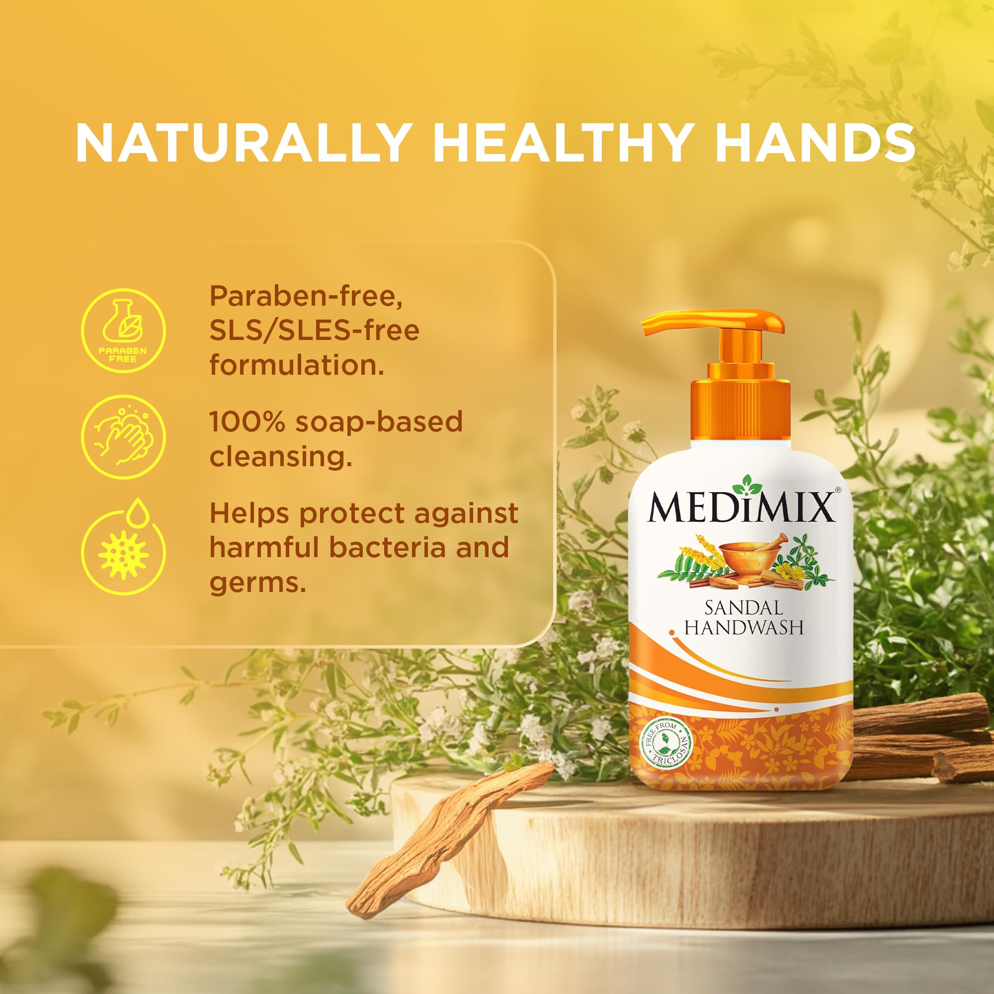 Medimix Sandal Liquid Handwash 500g Bottle (1 + 1 Combo Pack) | Ideal for Germ Protection, Soft & Moisturized Hands | Harsh Chemical-Free | Enriched with 18 Exotic Herbs