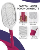 Weird Wolf Heavy Duty Mosquito Racket Bat | Rechargeable Electric Fly Swatter | Mosquito Killer Racquet with Type-C Charging and 6 Months Warranty (Maroon)