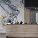 Barebeauty 60CM X 200CM Kitchen Wallpaper Oil Proof,Waterproof self-Adhesive Wall Stickers for Kitchen Anti-Mold and Heat Resistant Aluminium Backsplash Wallpaper (Black) (96)