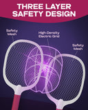 Weird Wolf Heavy Duty Mosquito Racket Bat | Rechargeable Electric Fly Swatter | Mosquito Killer Racquet with Type-C Charging and 6 Months Warranty (Maroon)