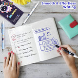 Toyshine 12 Pc Astronaut Theme Stylish Retractable 0.5mm Erasable Gel Pen, Blue Ink | Smooth Writing | Refillable Gel Pen | Kawaii Stationery for Kids Birthday Party Return Gift