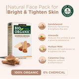 Indus Valley Bio Organic Sandalwood Face Pack Powder Lightens Suntan, Dark Spots & Pigmentation Prevents Acne Breakouts Enriched with Chandan Powder for Glowing Skin & Tan Removal (200g)