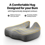 Frido Ultimate Pro Seat Cushion (High Density) for Hip | Tailbone | Coccyx | Sciatica Pain Relief | Proprietary Hi-Per Foam Ergonomic Design | Contoured Cushion for Office/Home Chairs | Up to 100 Kg