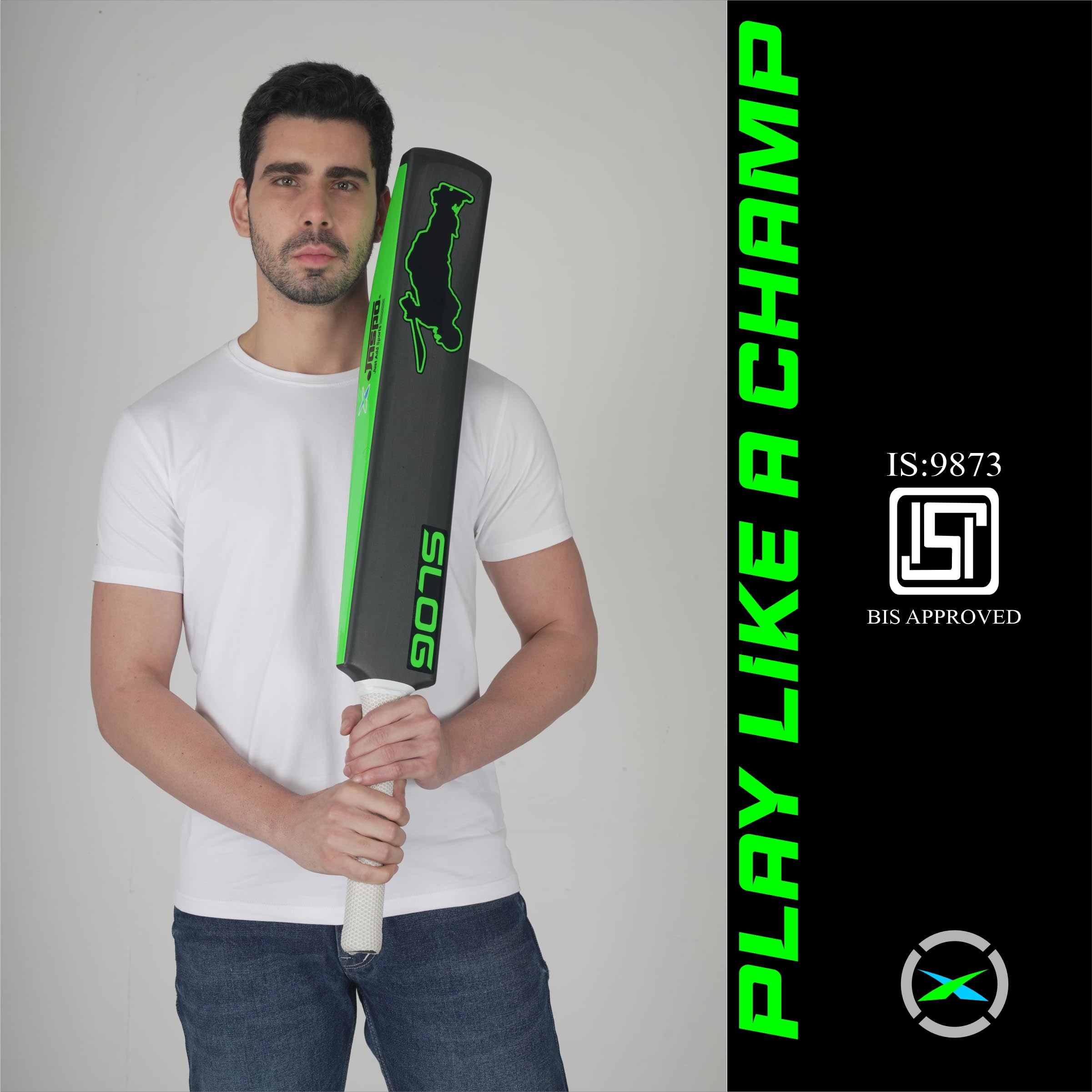 Jaspo SLOG Plastic Tennis Cricket Bat Full Size Bat (34” X 4.5” inch) for All Age Group (SLOG Cricket BAT) (SLOG)