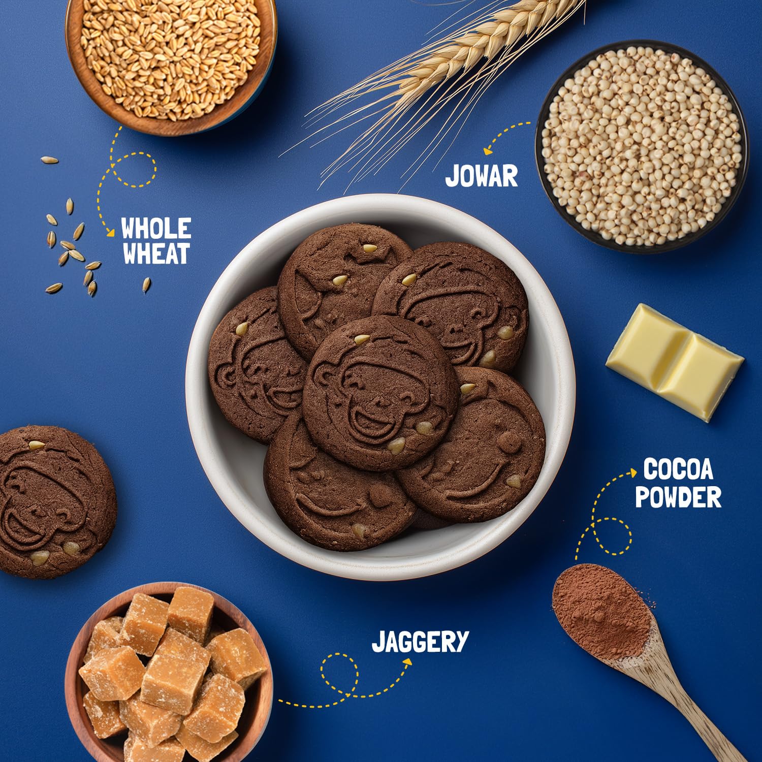 Slurrp Farm No Maida No Refined Sugar Assorted Pack of Cookies | Banana Oat, Choco Ragi and Milky Choco Chip | Healthy Cookies Made With Multigrains | Perfect for tiffins, travel or snack time | Pack of 3 x 80g