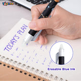 Toyshine 12 Pc Astronaut Theme Stylish Retractable 0.5mm Erasable Gel Pen, Blue Ink | Smooth Writing | Refillable Gel Pen | Kawaii Stationery for Kids Birthday Party Return Gift