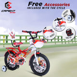 CAPENT Maltus Cycle for Kids Boys/Girls with Balance Wheel & Back Carrier | Rigid Fork | Frame 11 Inch | Ideal for 4 to 6 Years Kids Road BMX Bike