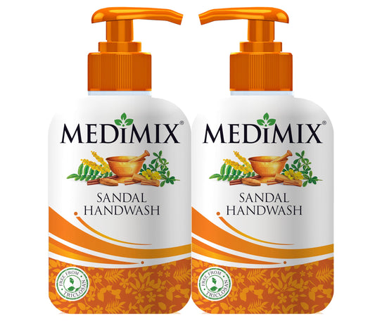 Medimix Sandal Liquid Handwash 500g Bottle (1 + 1 Combo Pack) | Ideal for Germ Protection, Soft & Moisturized Hands | Harsh Chemical-Free | Enriched with 18 Exotic Herbs