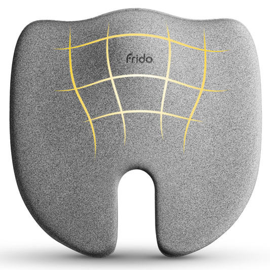 Frido Ultimate Pro Seat Cushion (High Density) for Hip | Tailbone | Coccyx | Sciatica Pain Relief | Proprietary Hi-Per Foam Ergonomic Design | Contoured Cushion for Office/Home Chairs | Up to 100 Kg